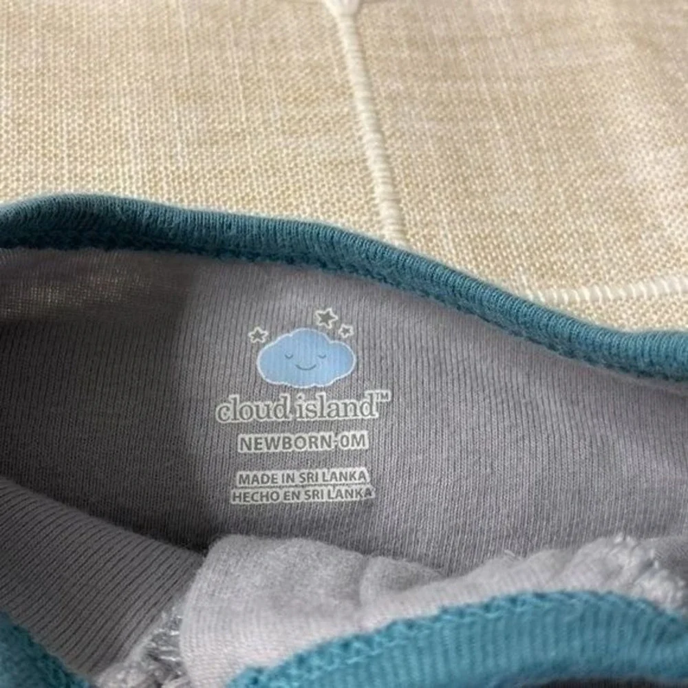 Carter's Cloud Island‎ Infant Sleepers Kids NB Blue Gray Dinosaur 2-Way Zip Set